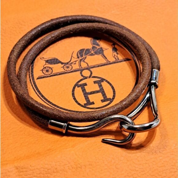 Hermès Leather Silver Hook Bracelet/Necklace Choker - Picture 11 of 15